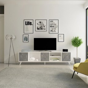 TV szekrény Sinef - White , Anthracite