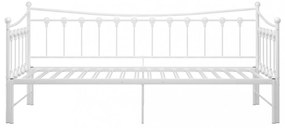 Fehér fém kihúzható kanapéágy-keret 90 x 200 cm