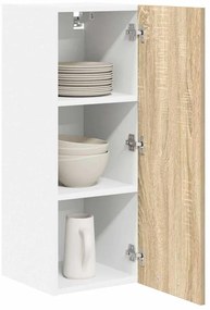 Függő szekrény Riga 2 pcs Sonoma tölgy és fehér 30 x 31 x 80 cm