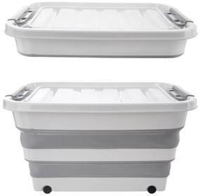 Fehér-szürke fedeles műanyag tárolódoboz 54x39x28 cm Kemp – Orion