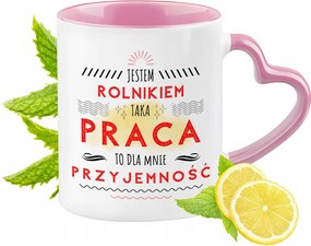 Gazda bögre Rózsaszín, szív alakú füllel Kávé ajándék