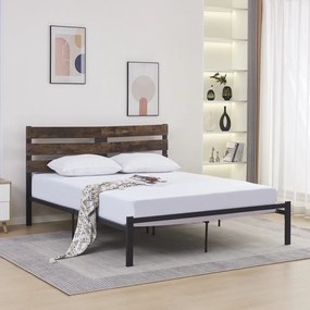 Franciaágy ráccsal, rusztikus tölgy/fém, 160x200, ANEYA