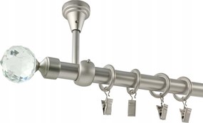 Mennyezeti Fém Függönykarnis 19 mm szimpla Szatén 140 cm MIX Végek