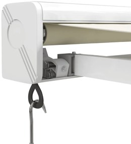 krémszínű szövet és alumínium behúzható napellenző 4 x 3 m