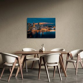 Éjszakai város képe (üvegen) (70x50 cm)