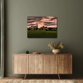 Tájkép templommal (70x50 cm)