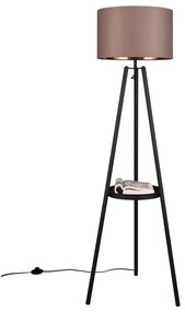 Fekete állólámpa polccal (magasság 152 cm) Colette – Trio