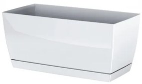 Coubi Case műanyag virágláda tálcával, fehér, 39 cm