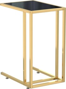 vidaXL fekete edzett üveg számítógép-kisasztal 50 x 35 x 65 cm