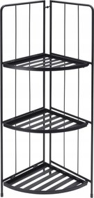 Sarokvirágágyás Fém Fekete 3 polcos 90cm magas