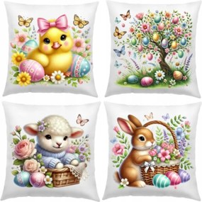 Húsvéti Párnahuzat 40x40 cm Dekorációs Párnahuzat Szett 4 db-os