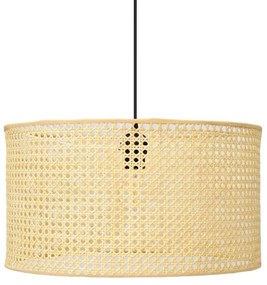 Csillár zsinóron ALBA 1xE27/15W/230V á. 45 cm rattan/fekete