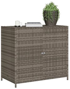 szürke polyrattan kerti tárolószekrény 83x45x76 cm