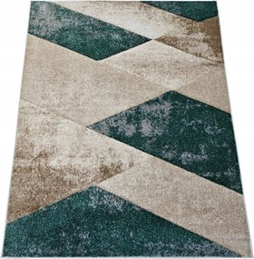 Szőnyeg 100x150 Bézs Üveg Zöld Barna Modern Geometrikus Nappali