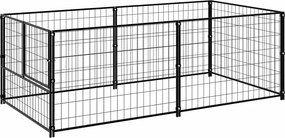 vidaXL fekete acél kutyakennel 200 x 100 x 70 cm