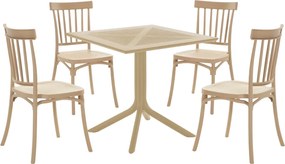 Rakásolható szék, világosbarna, SAZEN NEW