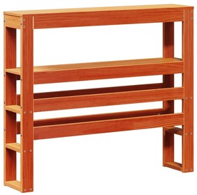 viaszbarna tömör fenyőfa fejtámla polcokkal 90 cm