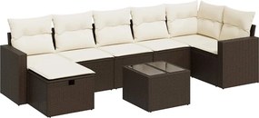 vidaXL 8 részes barna polyrattan kerti ülőgarnitúra párnákkal