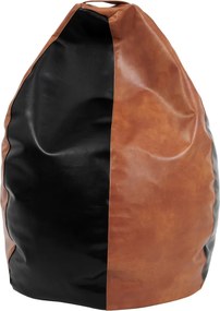 Mara babzsákfotel - műbőr - konyak/fekete - 200 liter R