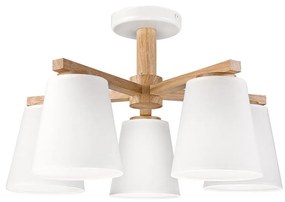 Felületre szerelhető csillár ELLIE 5xE27/15W/230V fehér/tölgy