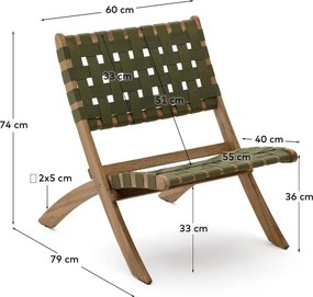 Zöld tömörfa kerti fotel Chabeli – Kave Home