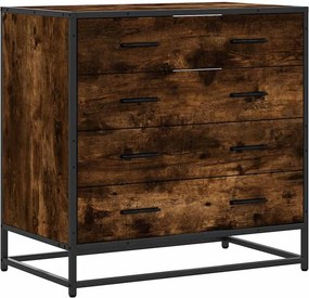 vidaXL füstös tölgy szerelt fa fiókos szekrény 70x41x70 cm