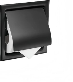 Beépített WC-papír tartó fekete rozsdamentes acélból
