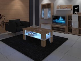 Dohányzóasztal Futura 2 (világos sonoma + fényes fehér). 780012