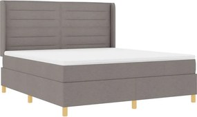 vidaXL Boxrugós ágy matracmal fejtámlával Tópszínű 140 x 200 cm szövet