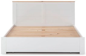 Fehér franciaágy tárolóhellyel, ágyráccsal 160x200 cm Gabi – Marckeric