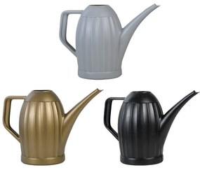 Locsolókanna bordázott mintával, 2 literes, fekete