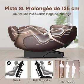 Premium Elektromos Shiatsu masszázsfotel, „Zero Gravity” funkcióval, barna
