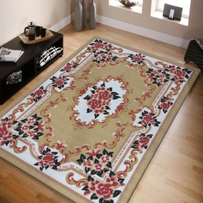 Gyönyörű világosbarna szőnyeg virágmintával Szélesség: 200 cm | Hossz: 290 cm