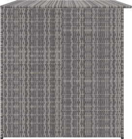 Szürke Polyrattan Kerti Tárolóláda 150 X 100 X 100 Cm
