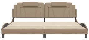 cappuccino színű műbőr ágykeret Viana matrac nélkül 200x200 cm