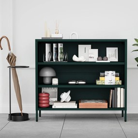 Alacsony polcos szekrény LUCA , 1000 x 900 x 350 mm, Modern: palack zöld