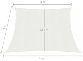 fehér HDPE napvitorla 160 g/m² 3/4 x 3 m