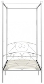 fehér fém baldachinos ágykeret 90 x 200 cm