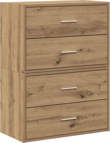 vidaXL 2 db kézműves tölgy szerelt fa szekrény 2 fiókkal 60x31x40 cm