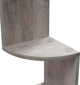 Sarokpolc 5 szintes lebegő fali polc, greige 20x20x127cm