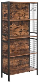 NAVARO könyvszekrény barna/fekete