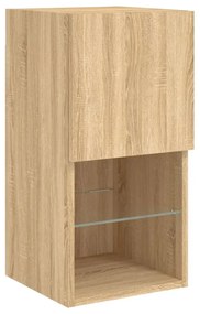 2 db sonoma tölgy színű TV-szekrény LED-lámpákkal 30,5x30x60 cm