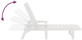 Kerti pihenő bútor 2 pcs Fehér 53 x 195.5 x 30 cm Polietilén
