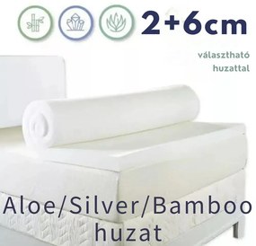 Ortho-Sleepy Memory+2cm HREcO fedőmatrac, Silver, Aloe vagy Bamboo huzattal, 8cm magas, 120x200cm