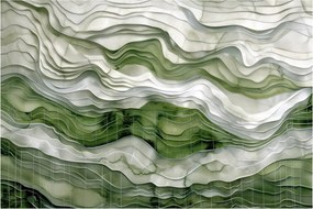 Kép - Zöld és fehér fodrok (90x60 cm)