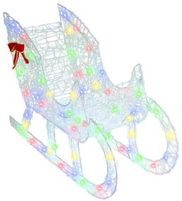 Rénszarvas húzta szán színes 70 x 26 x 128,5 cm Akril