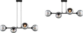 Brilagi - Kábeles csillár DIOR 4xE27/60W/230V fekete/füstszürke