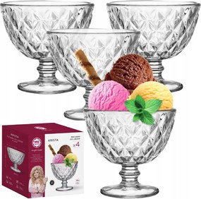 Fagylaltos pohár 250 ml 4 db-os szett Krista Mg Home üveg
