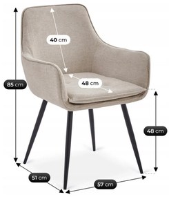 EDRICK krém színű szövet étkezőszék