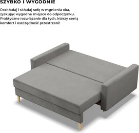 Etna kanapé, bársony, bonell töltet, világosszürke